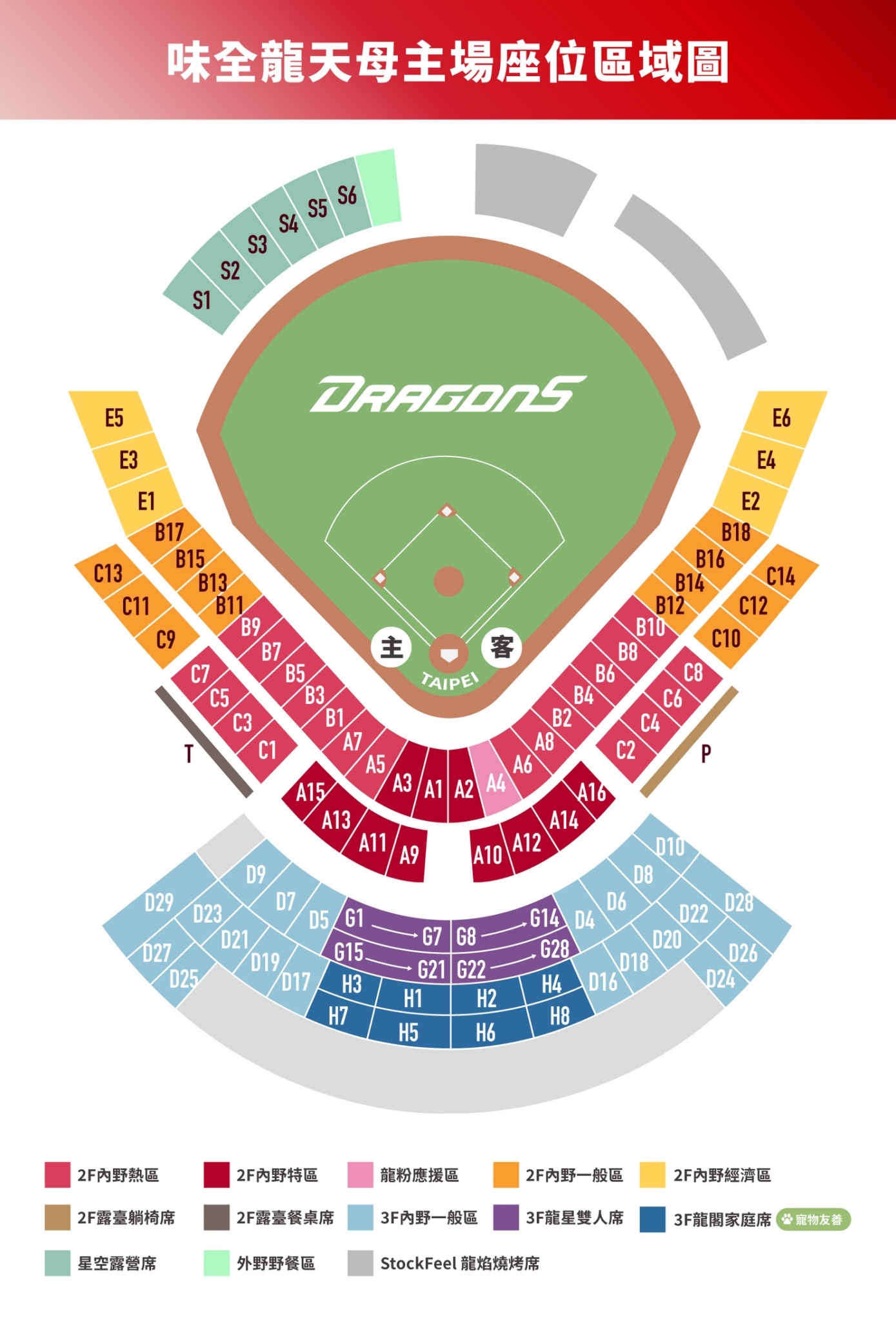 2026 天母主場座位圖